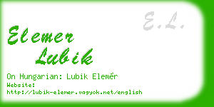 elemer lubik business card