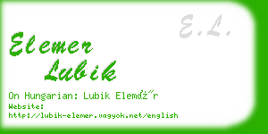 elemer lubik business card